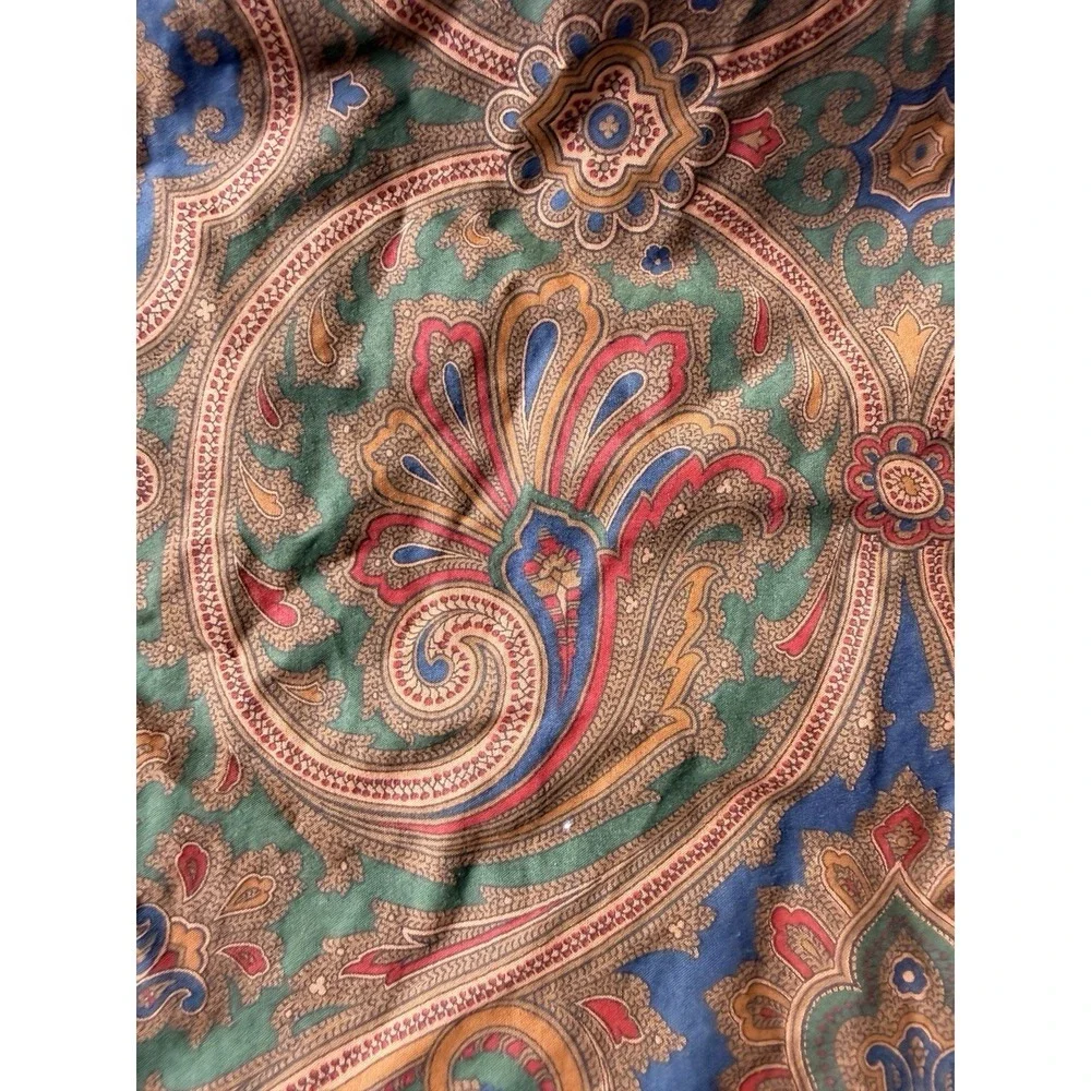 Vintage Ralph Lauren Brianna Paisley Bedskirt Blue Label, Queen Size